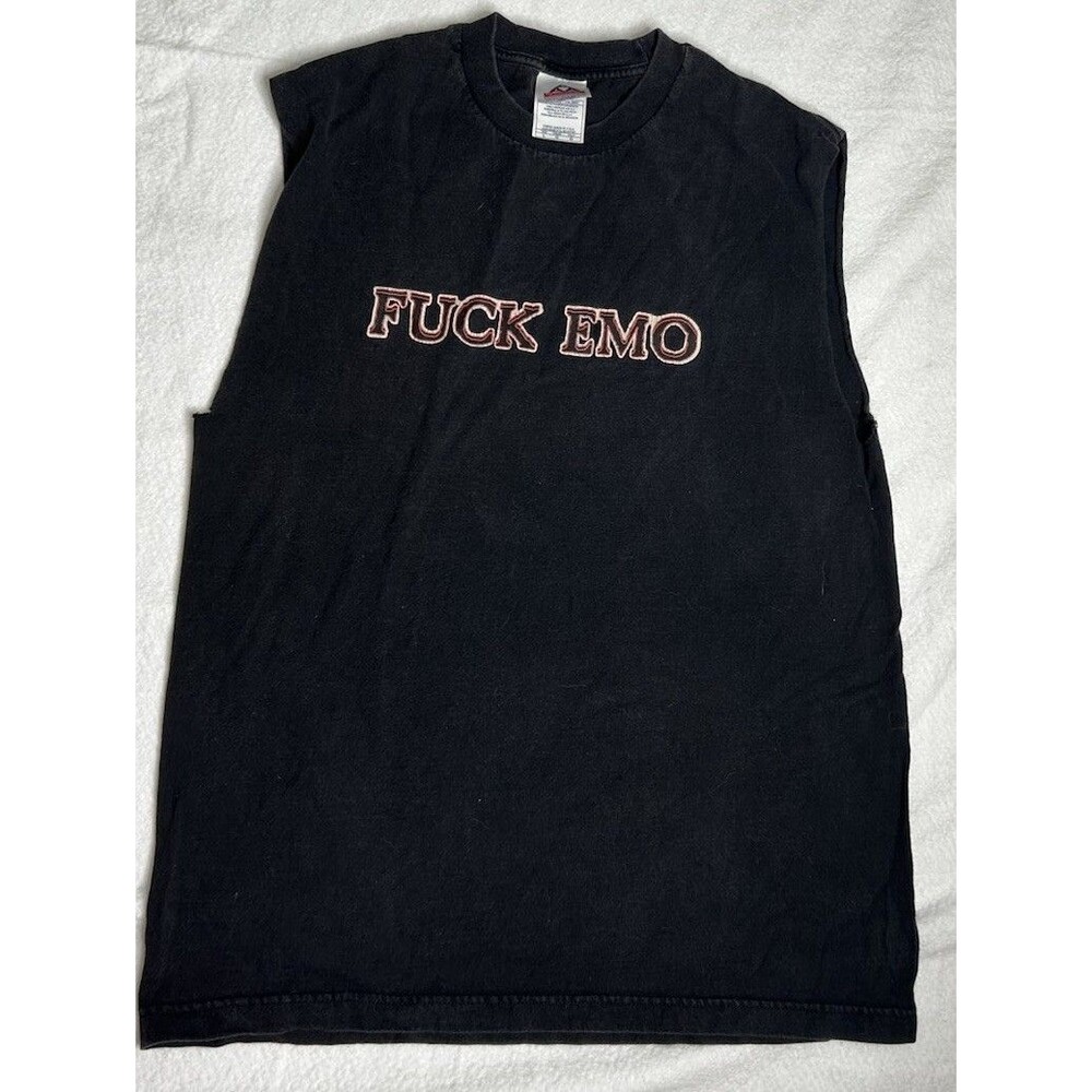 Vintage Y2K Fudge EMO Graphic T-Shirt AAA Tag Cut Muscle Shirt Punk Alternative
